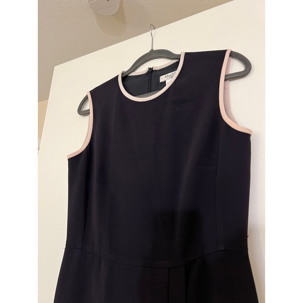 MAX MARA Navy Pink Ivory Sheath Farad Crepe Dress 8 - Picture 7 of 10